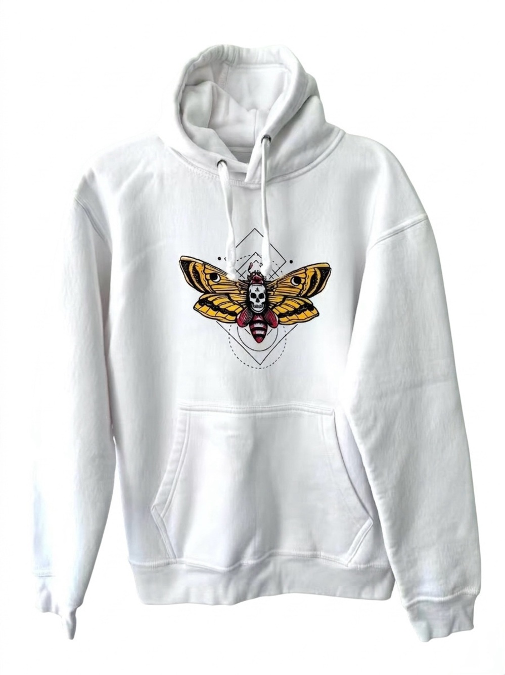 Call Your Mother Deaths Head Moth Alt Hoodie White Silence of the Lambs Occult L